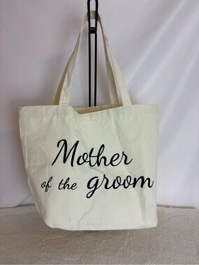 Mother of the Groom Canvas Tote Bag in Cream
